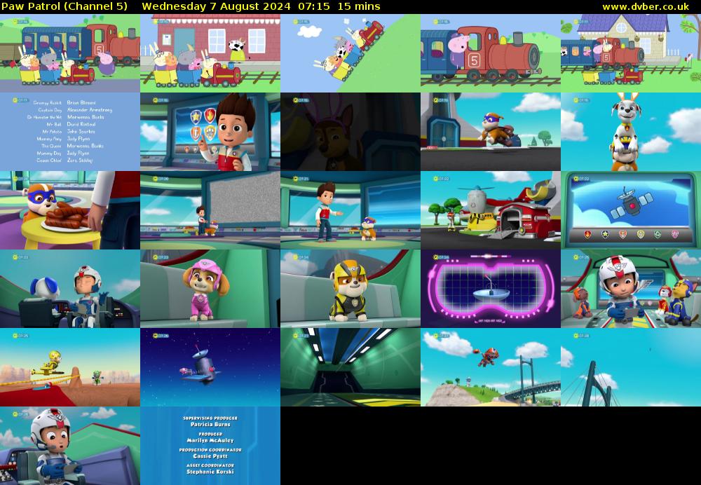 Paw Patrol (Channel 5) Wednesday 7 August 2024 07:15 - 07:30