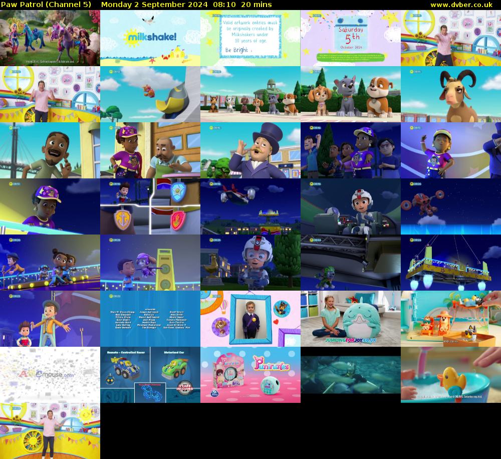 Paw Patrol (Channel 5) Monday 2 September 2024 08:10 - 08:30