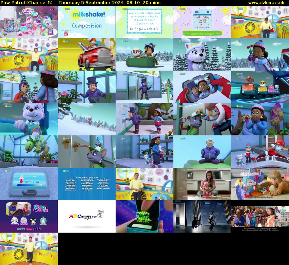 Paw Patrol (Channel 5) Thursday 5 September 2024 08:10 - 08:30