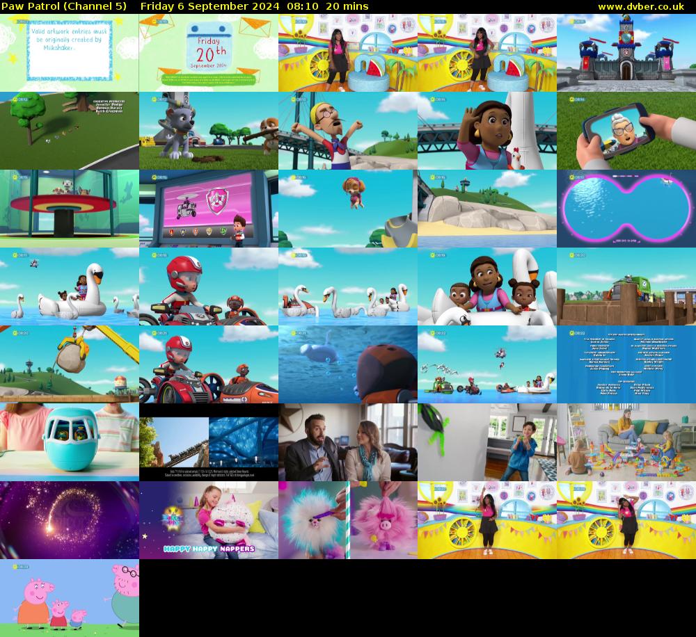 Paw Patrol (Channel 5) Friday 6 September 2024 08:10 - 08:30