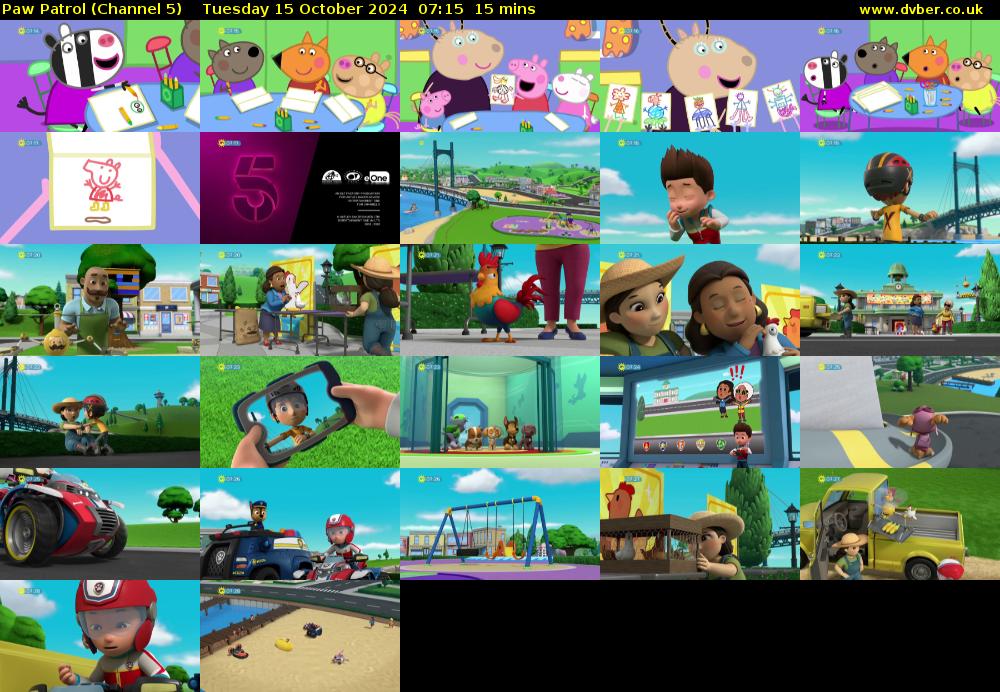 Paw Patrol (Channel 5) Tuesday 15 October 2024 07:15 - 07:30
