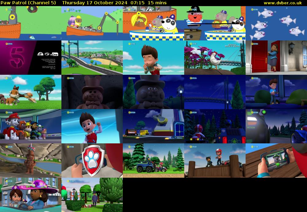 Paw Patrol (Channel 5) Thursday 17 October 2024 07:15 - 07:30