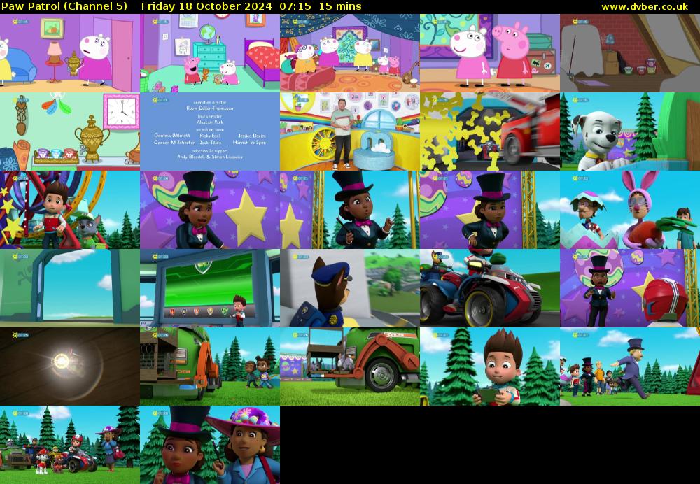 Paw Patrol (Channel 5) Friday 18 October 2024 07:15 - 07:30