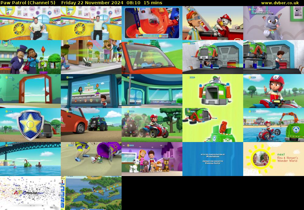 Paw Patrol (Channel 5) Friday 22 November 2024 08:10 - 08:25