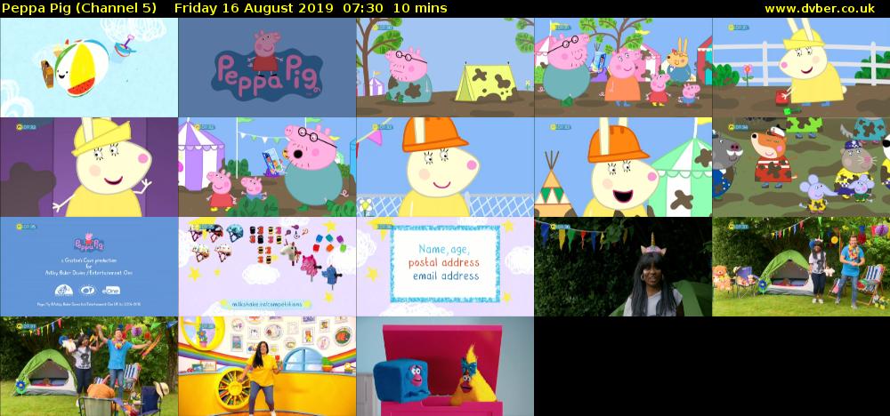 Peppa Pig (Channel 5) Friday 16 August 2019 07:30 - 07:40