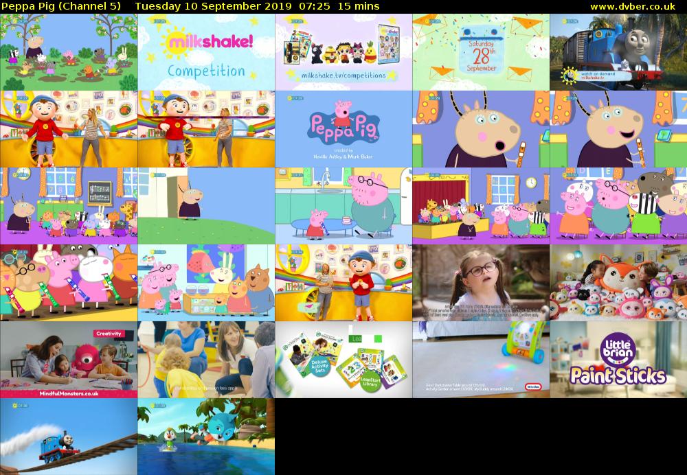 Peppa Pig (Channel 5) Tuesday 10 September 2019 07:25 - 07:40