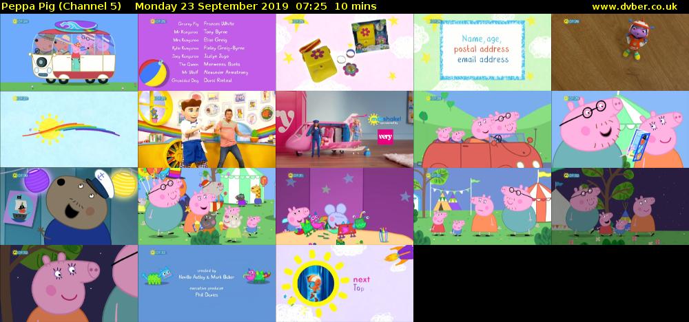 Peppa Pig (Channel 5) Monday 23 September 2019 07:25 - 07:35