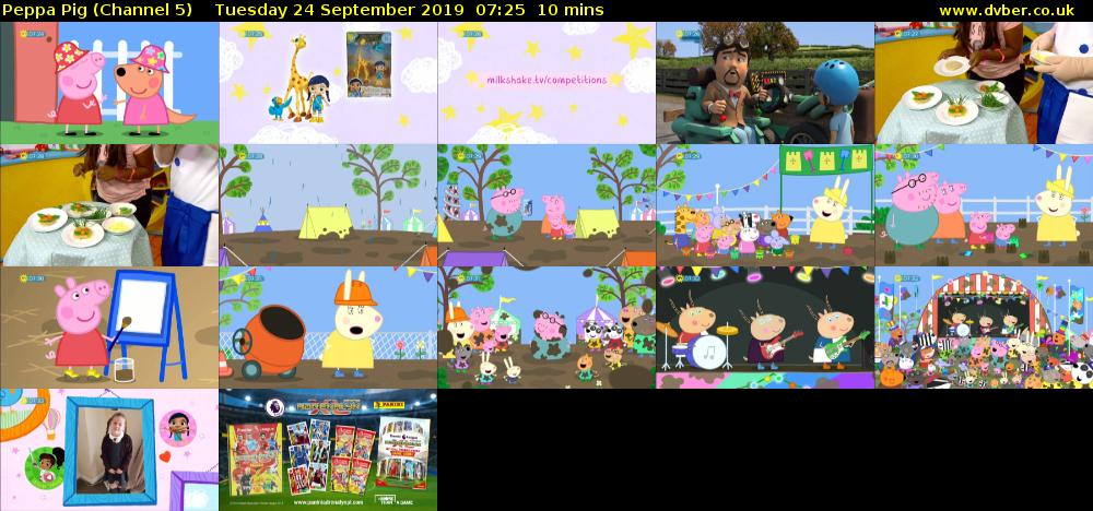 Peppa Pig (Channel 5) Tuesday 24 September 2019 07:25 - 07:35