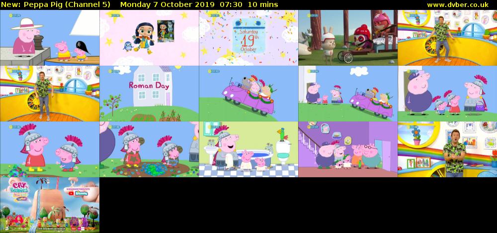 Peppa Pig (Channel 5) Monday 7 October 2019 07:30 - 07:40