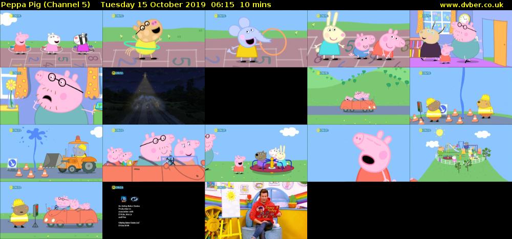 Peppa Pig (Channel 5) Tuesday 15 October 2019 06:15 - 06:25