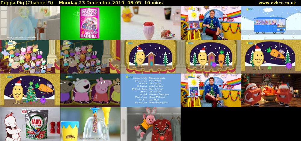 Peppa Pig (Channel 5) Monday 23 December 2019 08:05 - 08:15