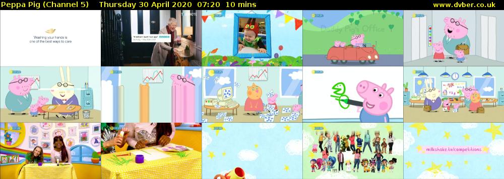 Peppa Pig (Channel 5) Thursday 30 April 2020 07:20 - 07:30