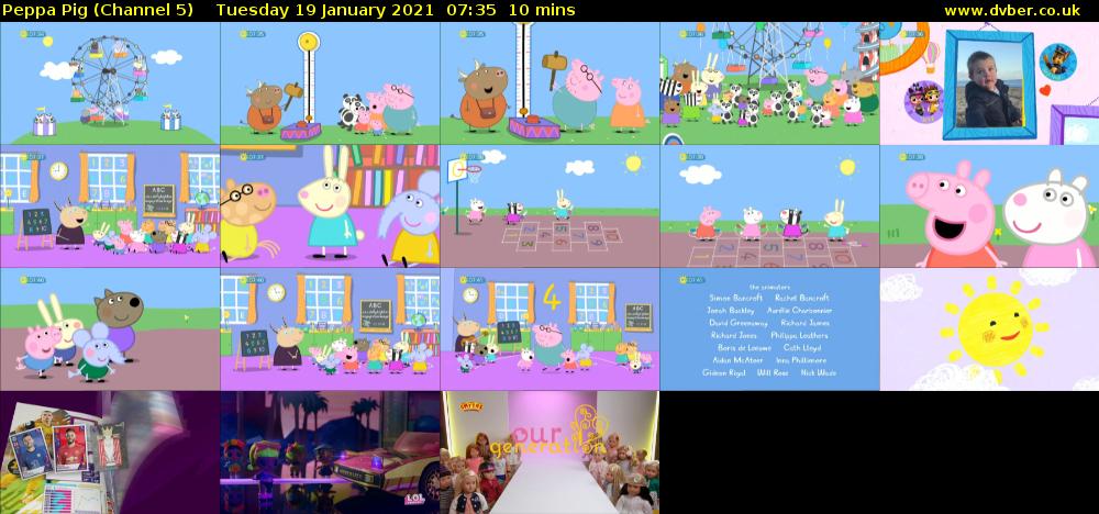 Peppa Pig (Channel 5) Tuesday 19 January 2021 07:35 - 07:45