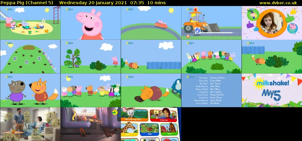 Peppa Pig (Channel 5) Wednesday 20 January 2021 07:35 - 07:45