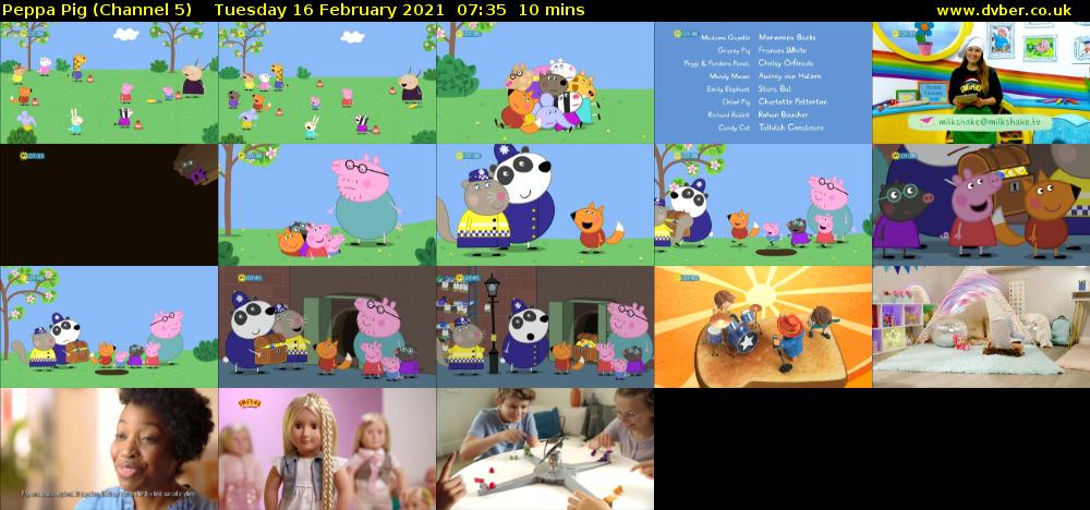 Peppa Pig (Channel 5) Tuesday 16 February 2021 07:35 - 07:45