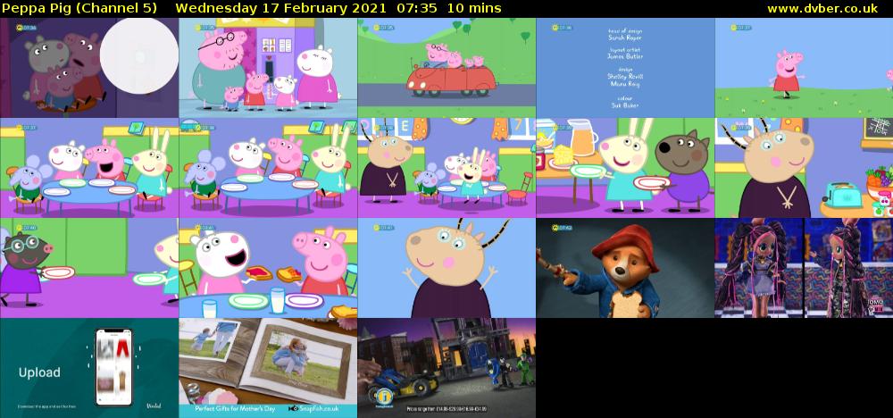 Peppa Pig (Channel 5) Wednesday 17 February 2021 07:35 - 07:45