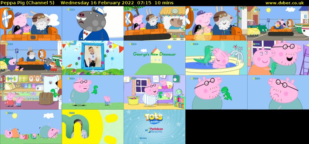 Peppa Pig (Channel 5) Wednesday 16 February 2022 07:15 - 07:25