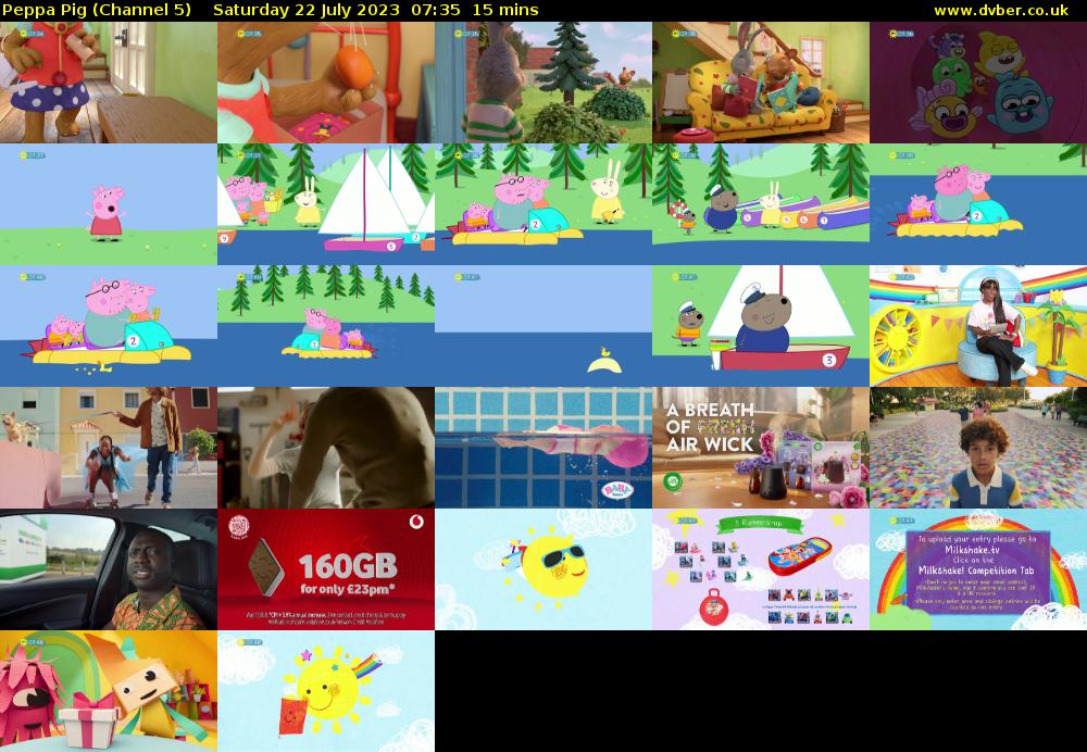 Peppa Pig (Channel 5) Saturday 22 July 2023 07:35 - 07:50