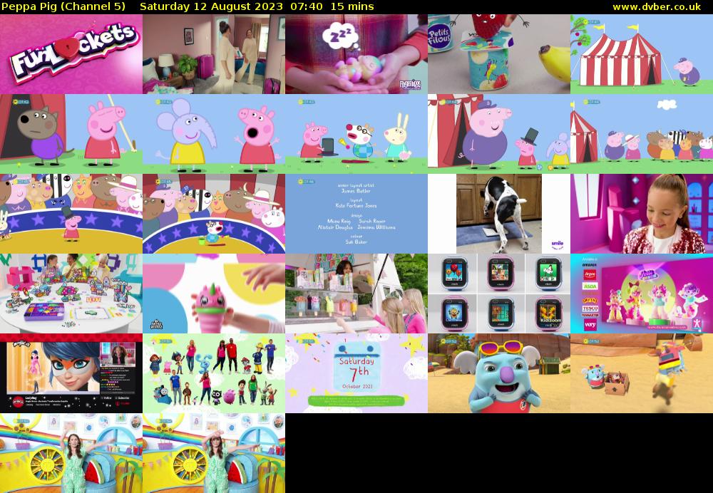 Peppa Pig (Channel 5) Saturday 12 August 2023 07:40 - 07:55