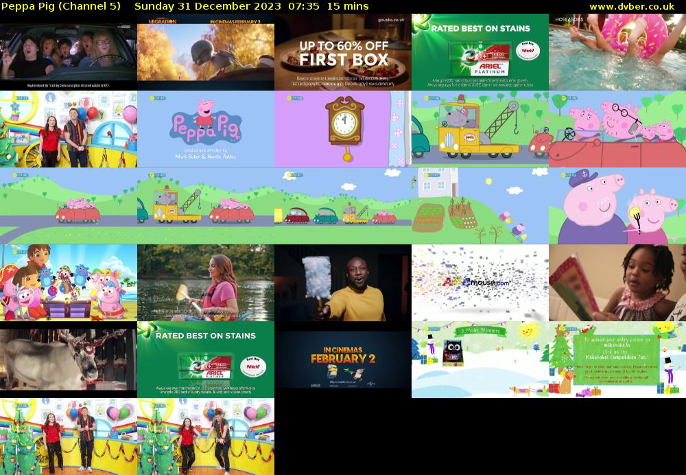 Peppa Pig (Channel 5) Sunday 31 December 2023 07:35 - 07:50