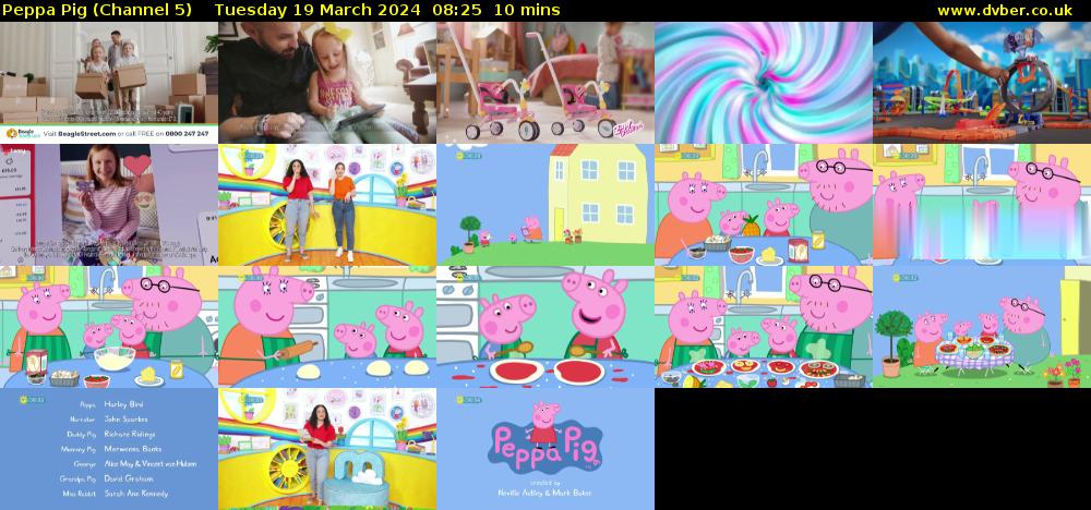 Peppa Pig (Channel 5) Tuesday 19 March 2024 08:25 - 08:35