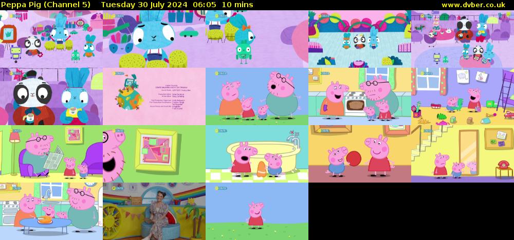 Peppa Pig (Channel 5) Tuesday 30 July 2024 06:05 - 06:15