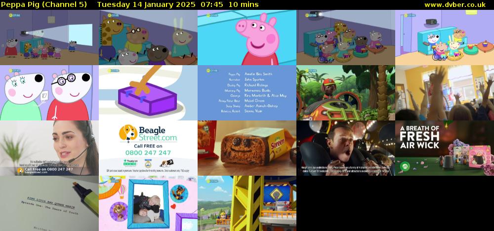 Peppa Pig (Channel 5) Tuesday 14 January 2025 07:45 - 07:55