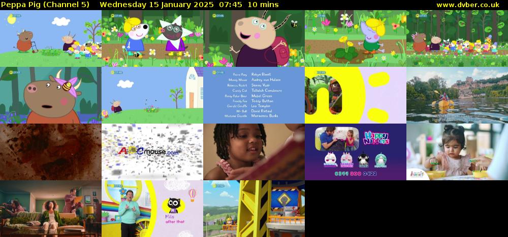 Peppa Pig (Channel 5) Wednesday 15 January 2025 07:45 - 07:55