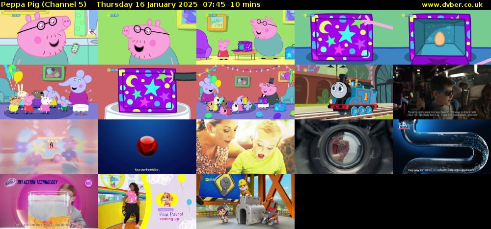 Peppa Pig (Channel 5) Thursday 16 January 2025 07:45 - 07:55