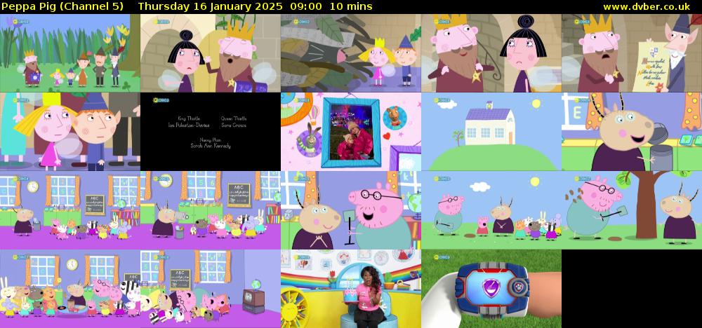 Peppa Pig (Channel 5) Thursday 16 January 2025 09:00 - 09:10