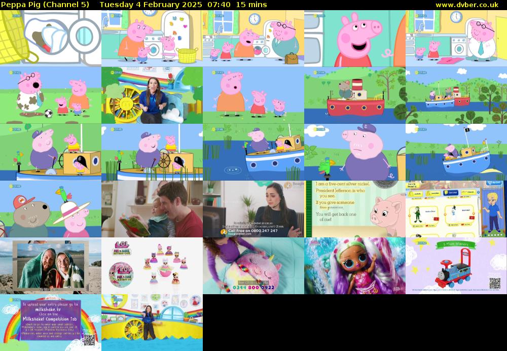 Peppa Pig (Channel 5) Tuesday 4 February 2025 07:40 - 07:55
