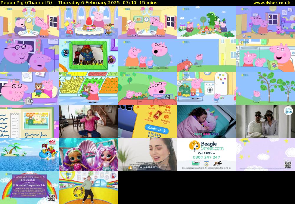 Peppa Pig (Channel 5) Thursday 6 February 2025 07:40 - 07:55