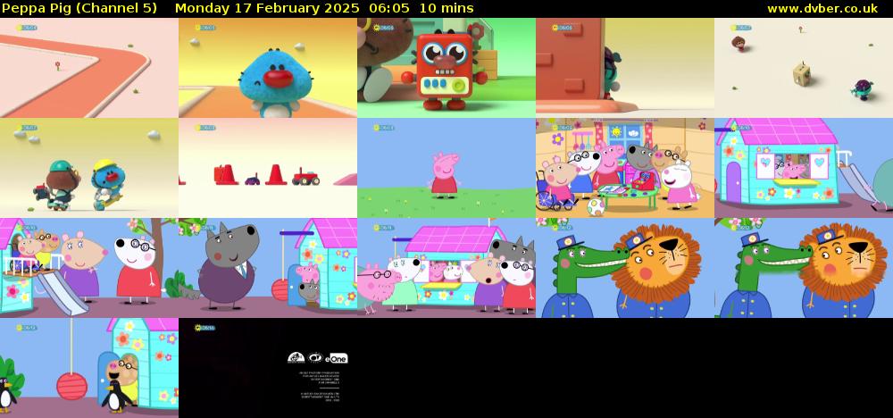 Peppa Pig (Channel 5) Monday 17 February 2025 06:05 - 06:15
