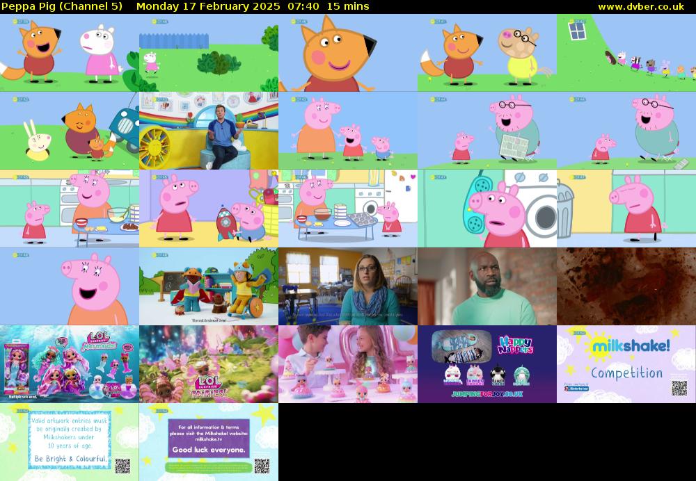 Peppa Pig (Channel 5) Monday 17 February 2025 07:40 - 07:55