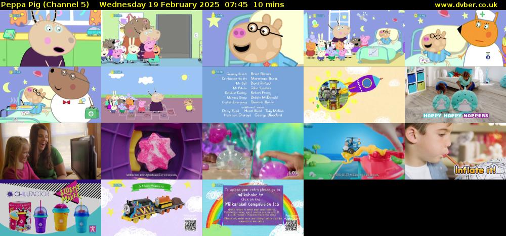Peppa Pig (Channel 5) Wednesday 19 February 2025 07:45 - 07:55