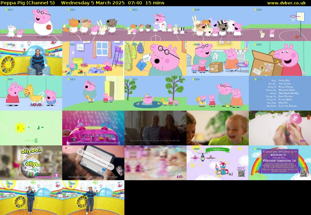 Peppa Pig (Channel 5) Wednesday 5 March 2025 07:40 - 07:55