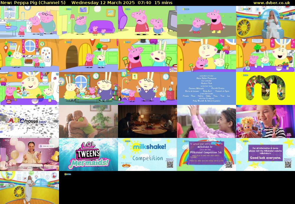 Peppa Pig (Channel 5) Wednesday 12 March 2025 07:40 - 07:55