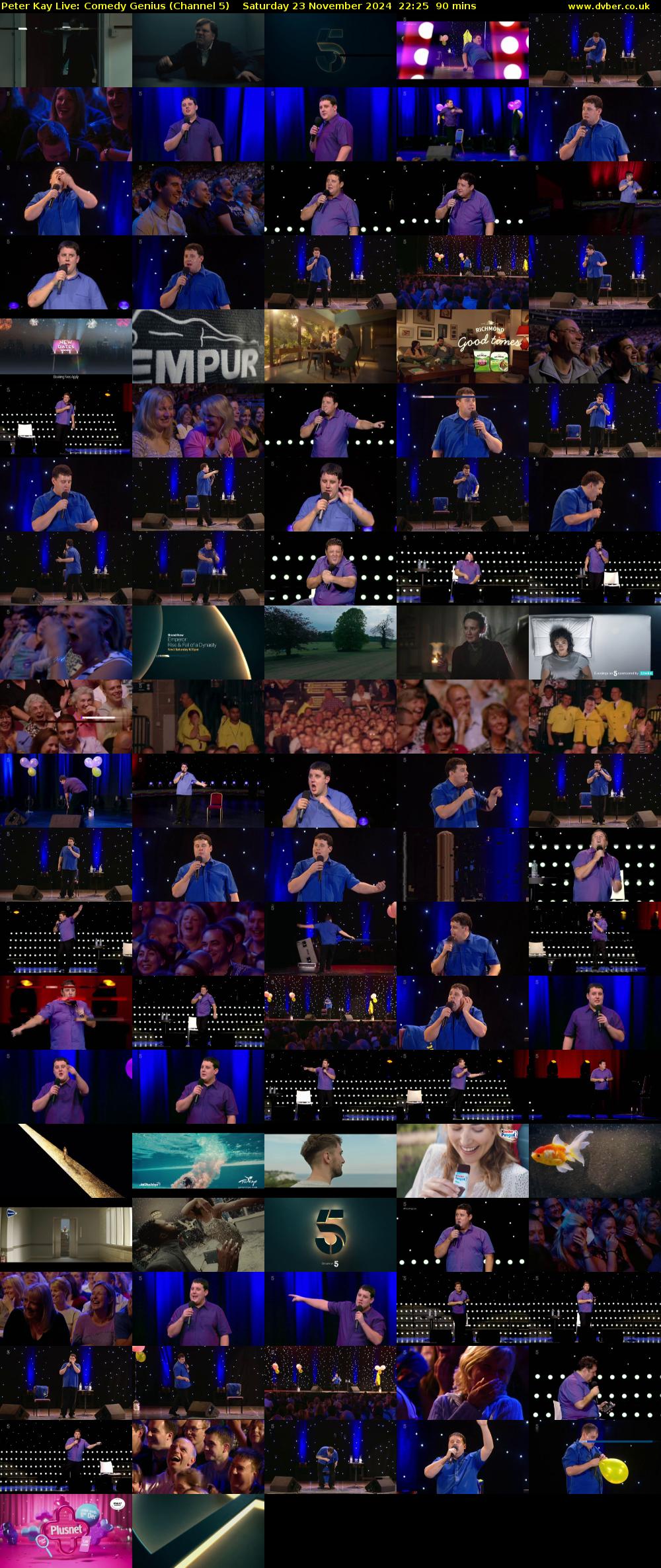 Peter Kay Live: Comedy Genius (Channel 5) Saturday 23 November 2024 22:25 - 23:55