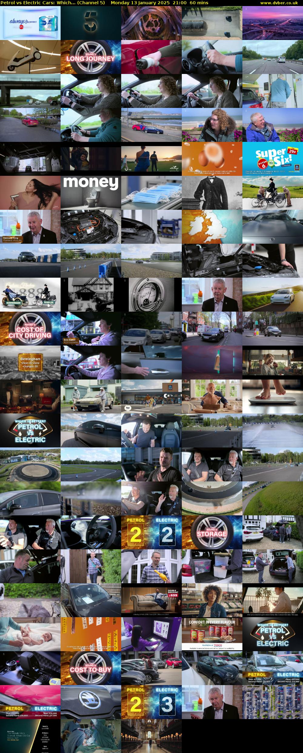 Petrol vs Electric Cars: Which... (Channel 5) Monday 13 January 2025 21:00 - 22:00