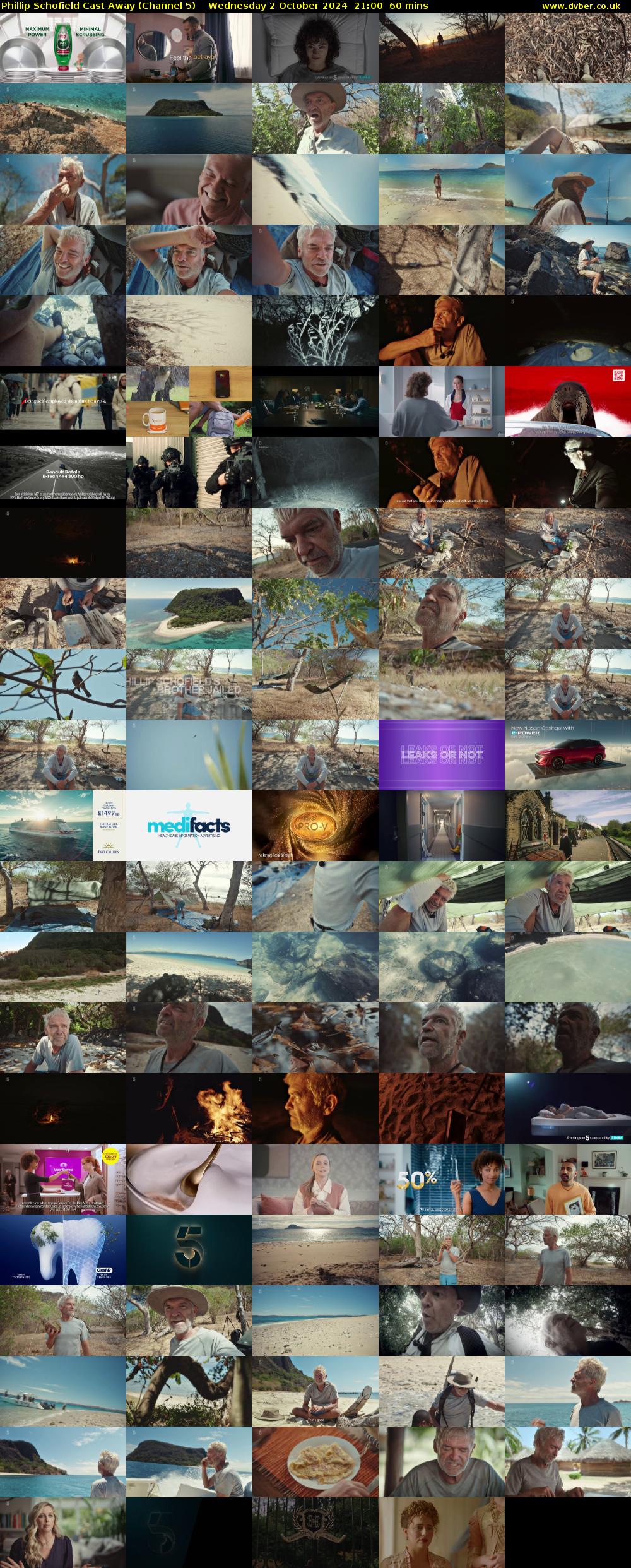 Phillip Schofield Cast Away (Channel 5) Wednesday 2 October 2024 21:00 - 22:00
