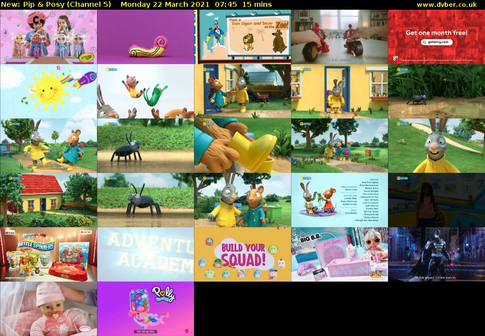 Pip & Posy (Channel 5) Monday 22 March 2021 07:45 - 08:00