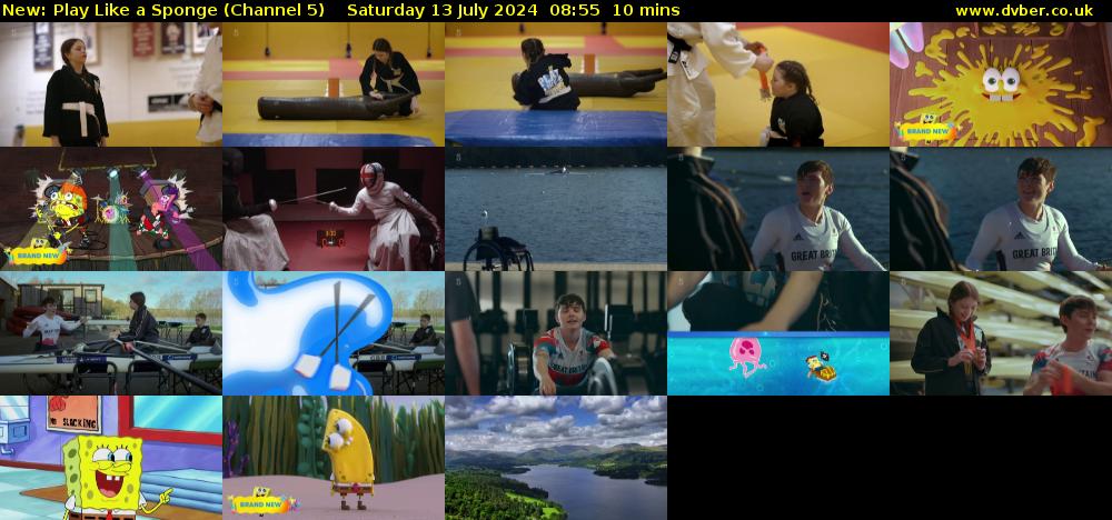 Play Like a Sponge (Channel 5) Saturday 13 July 2024 08:55 - 09:05