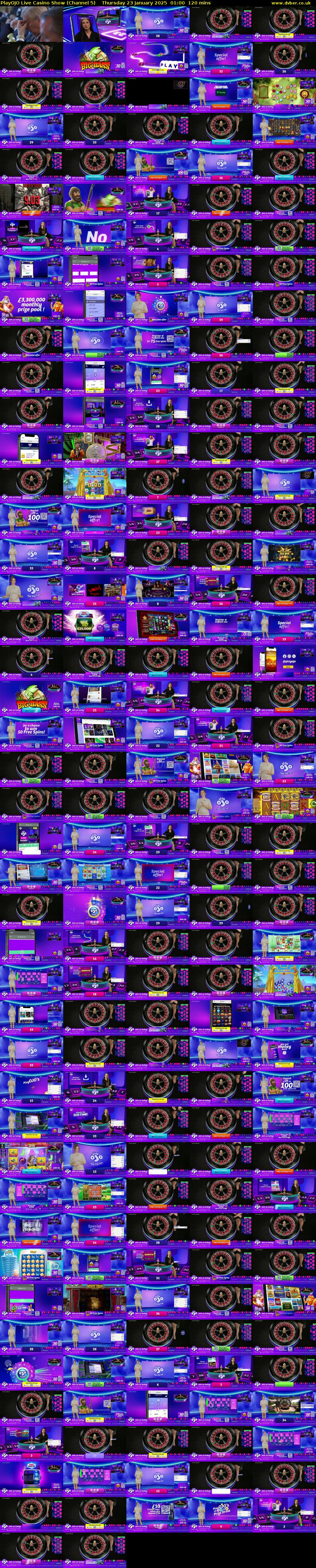 PlayOJO Live Casino Show (Channel 5) Thursday 23 January 2025 01:00 - 03:00