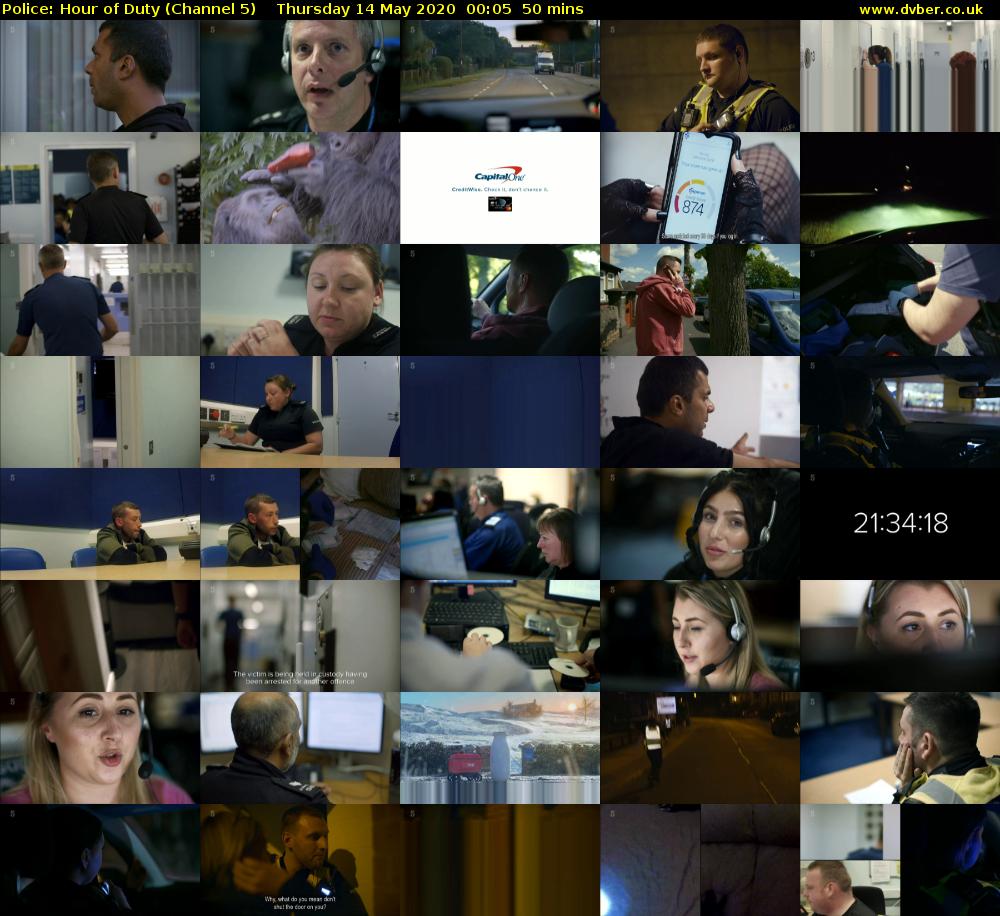 Police: Hour of Duty (Channel 5) Thursday 14 May 2020 00:05 - 00:55