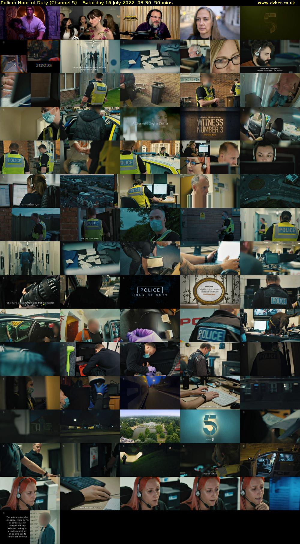 Police: Hour of Duty (Channel 5) Saturday 16 July 2022 03:30 - 04:20