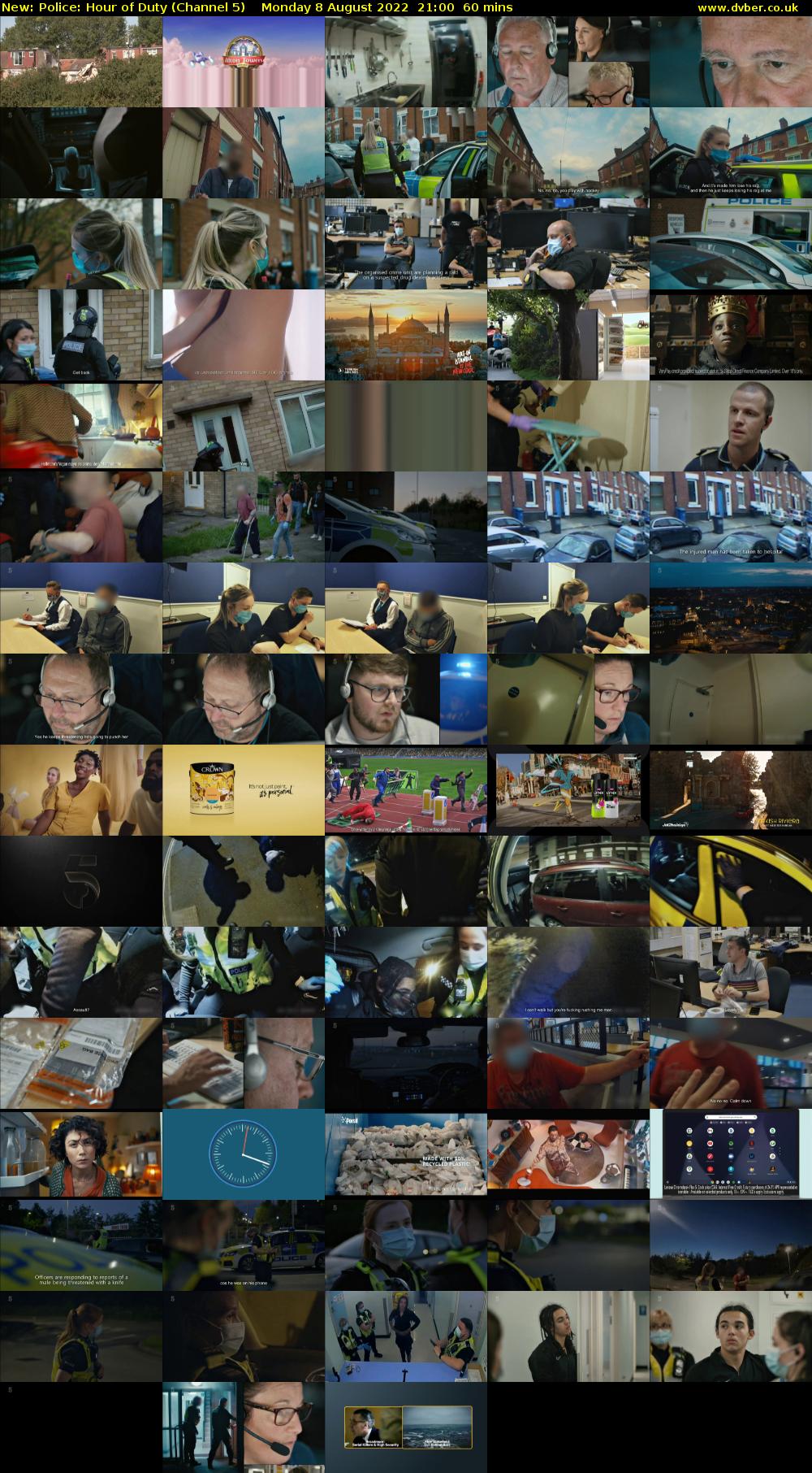 Police: Hour of Duty (Channel 5) Monday 8 August 2022 21:00 - 22:00