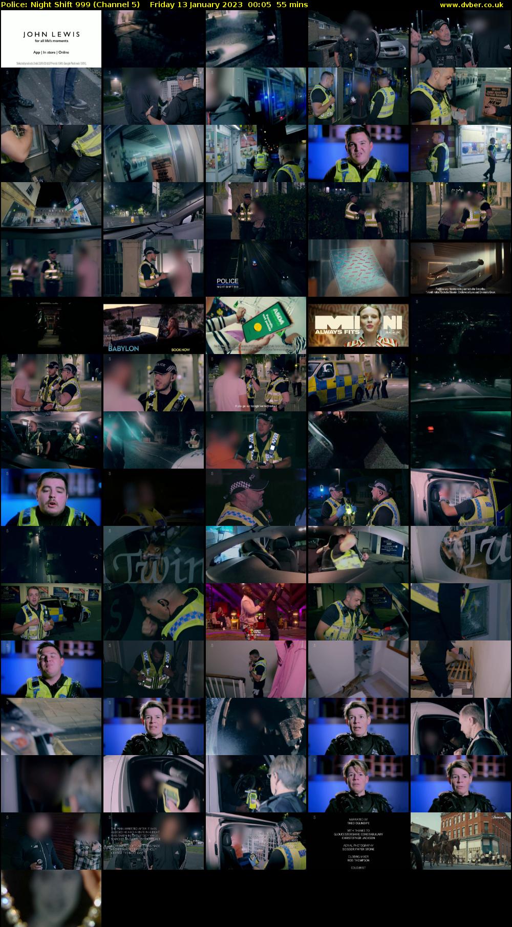 Police: Night Shift 999 (Channel 5) Friday 13 January 2023 00:05 - 01:00