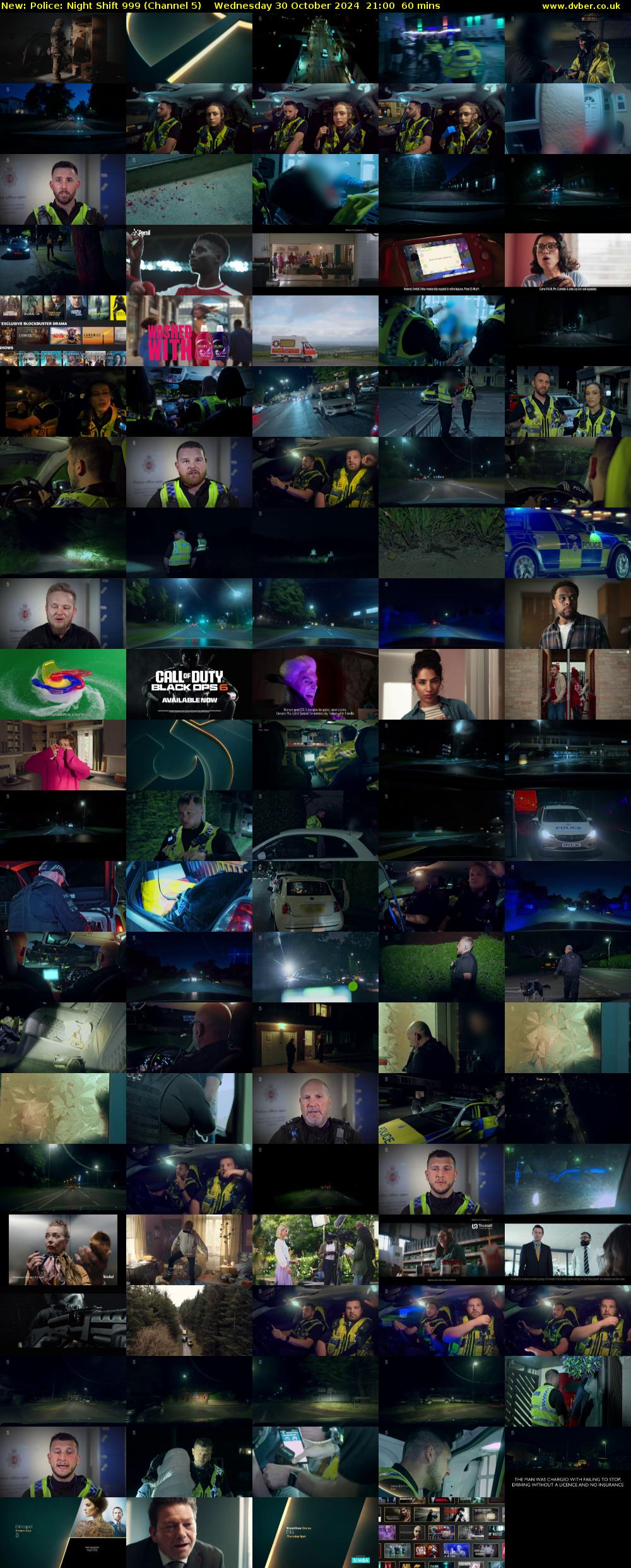 Police: Night Shift 999 (Channel 5) Wednesday 30 October 2024 21:00 - 22:00