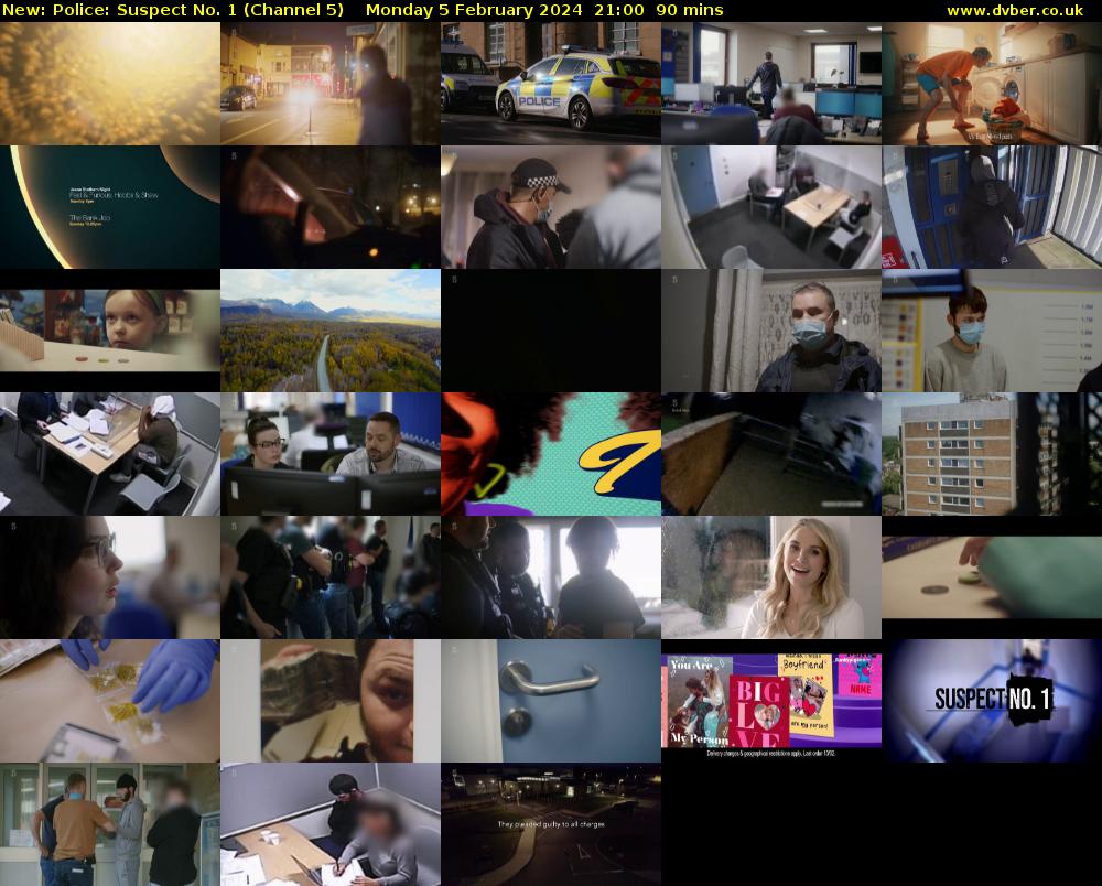 Police: Suspect No. 1 (Channel 5) Monday 5 February 2024 21:00 - 22:30