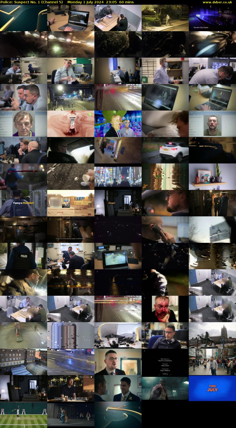 Police: Suspect No. 1 (Channel 5) Monday 1 July 2024 23:05 - 00:05